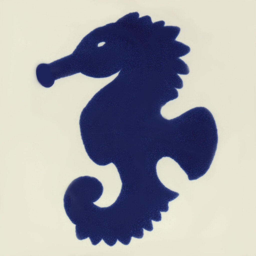 Mexican Talavera Tile Seahorse 2