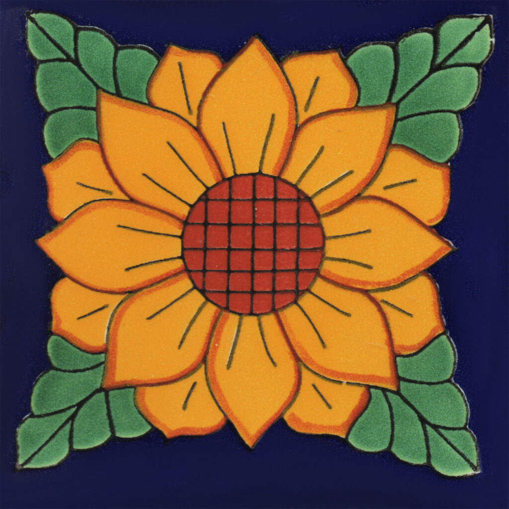 Mexican Talavera Tile Sunflower 4