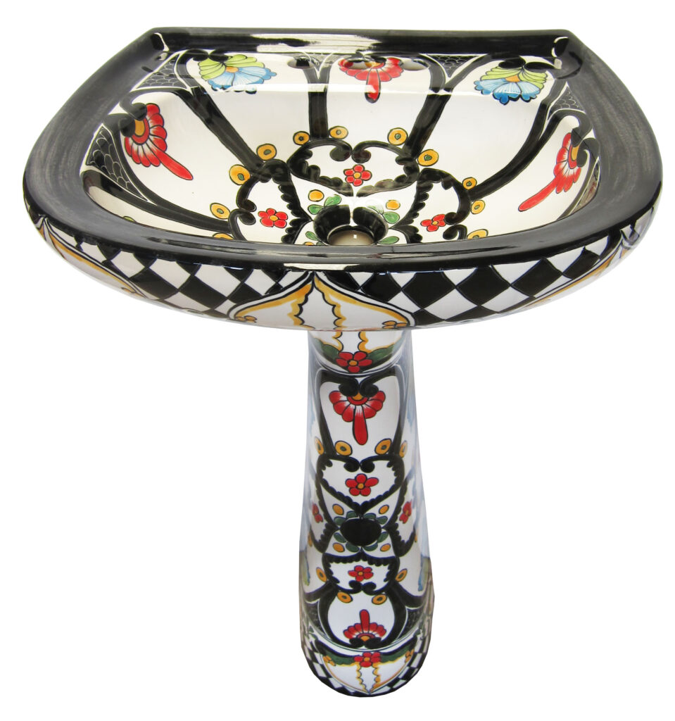 Mexican Talavera Pedestal Sink Gallardo