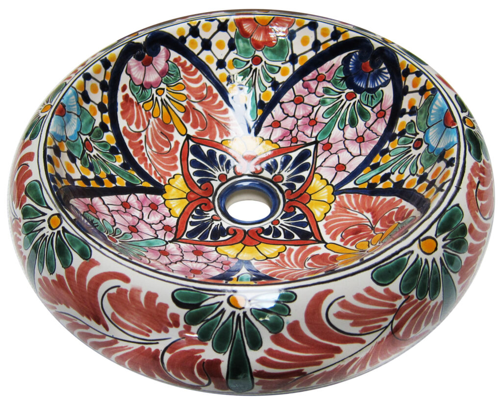 Talavera Round Vessel Sink Donut San Miguel