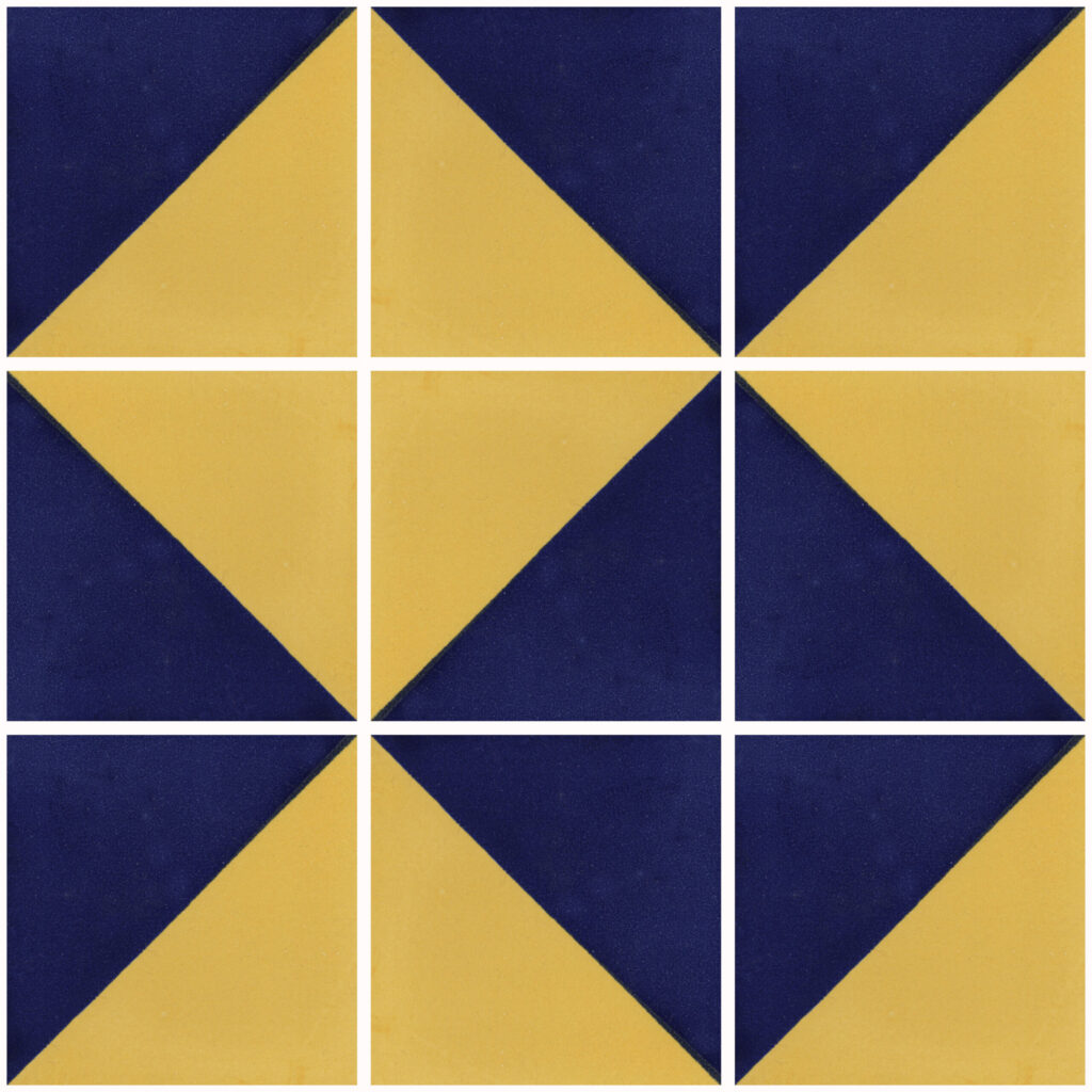 Mexican Ceramic Frost Proof Tiles Blue and Yellow