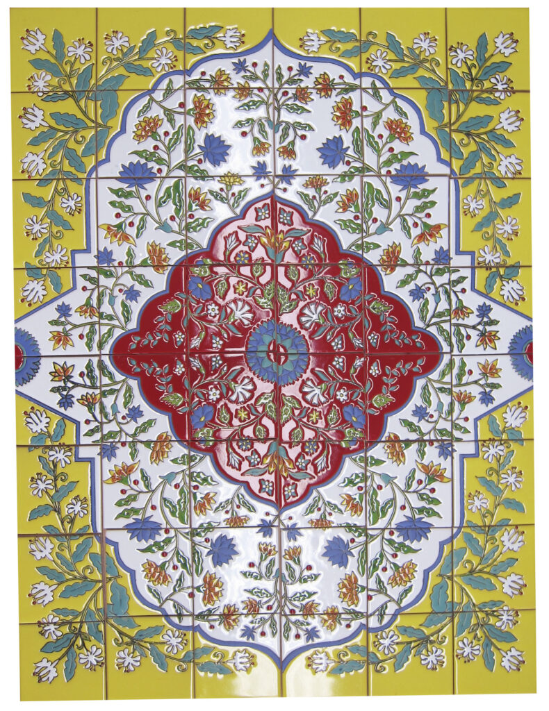 Talavera High Relief Mural Kaleidoscope