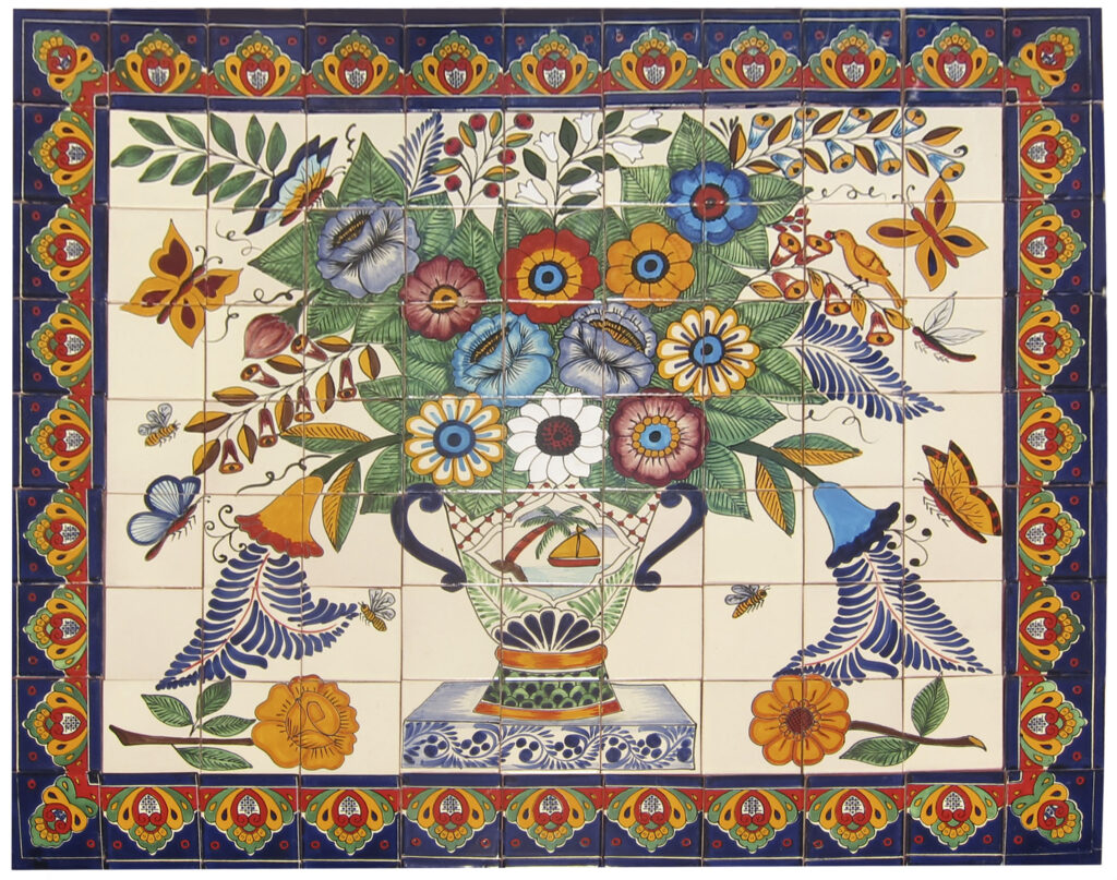 Mexican Talavera Mural Flores 1