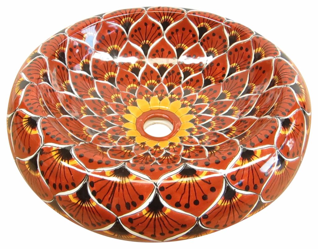 Talavera Round Vessel Sink Donut Pavo Real Cafe