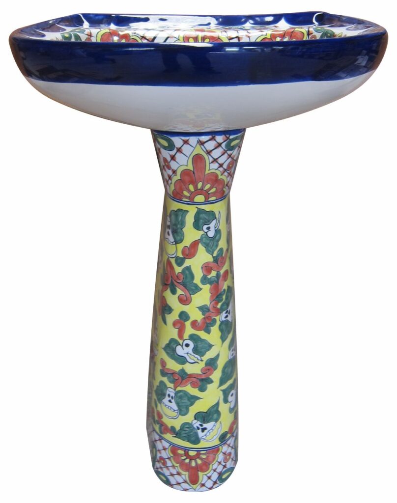 Mexican Talavera Pedestal Sink Calacas