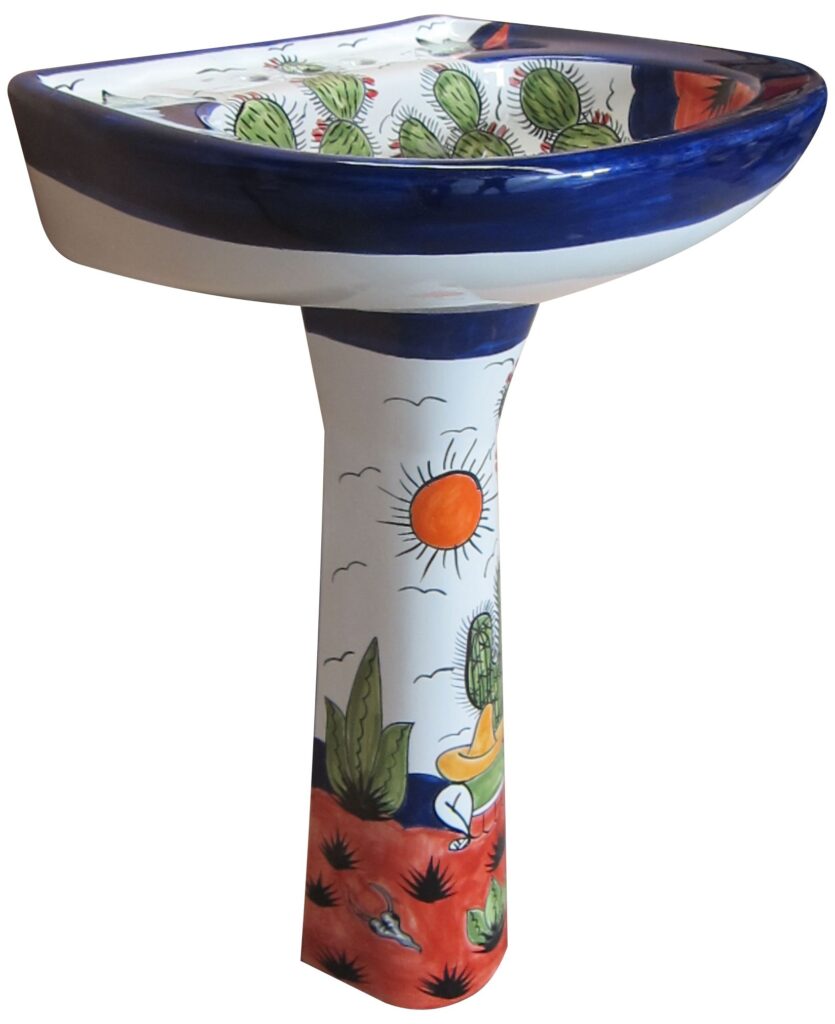 Mexican Talavera Pedestal Sink Rancheros