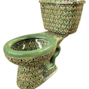 Talavera Toilet Set Pavo Real Verde