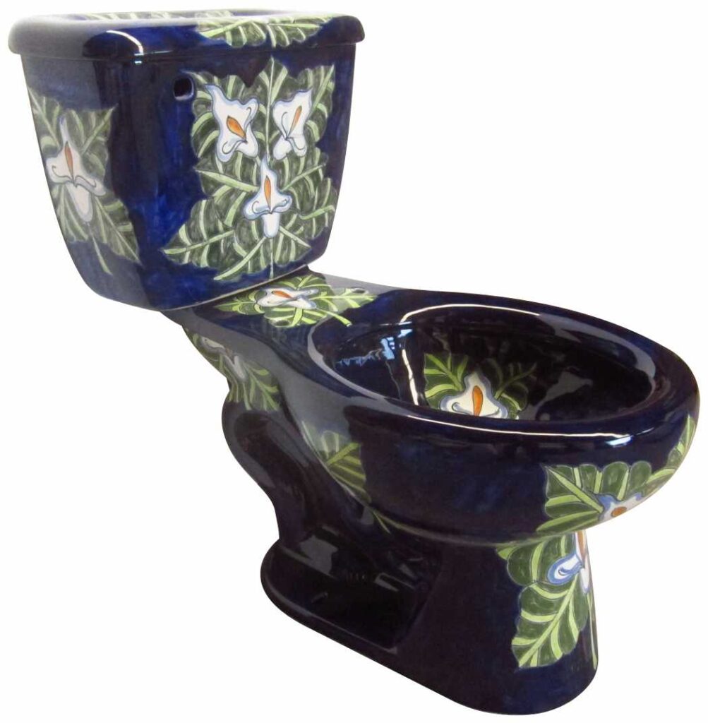 Talavera Toilet Set Lillies Blue