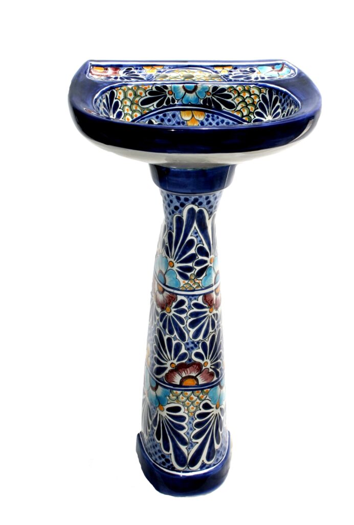 Mexican Talavera Pedestal Sink Cancun