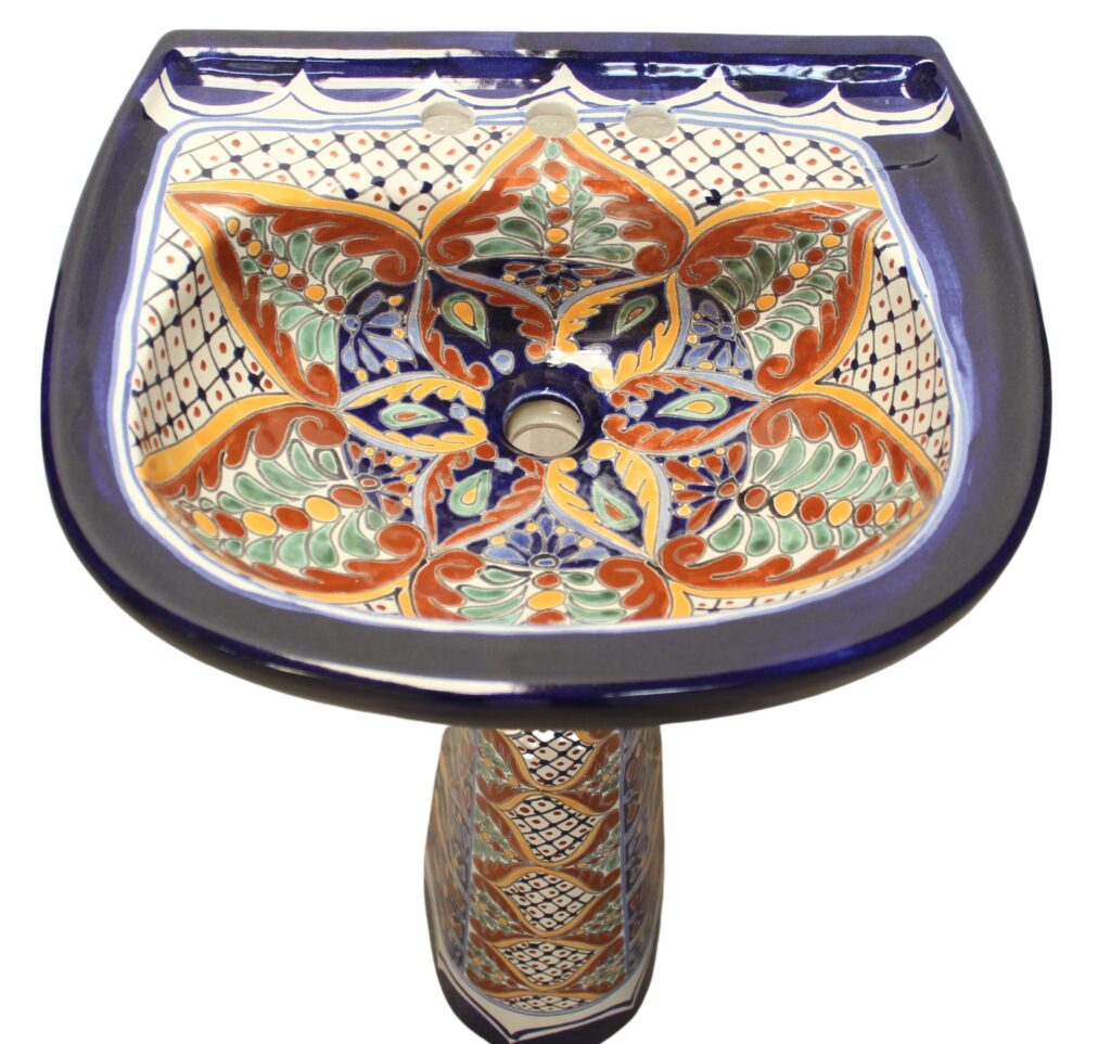 Mexican Talavera Pedestal Sink LM-6