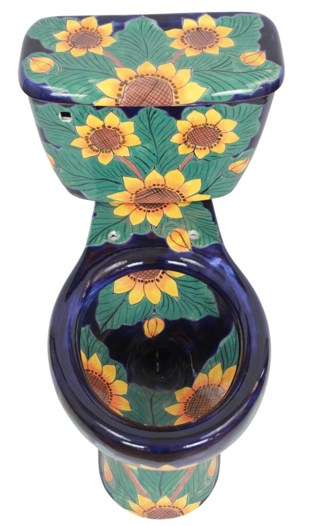 Mexican Talavera Toilet Girasoles