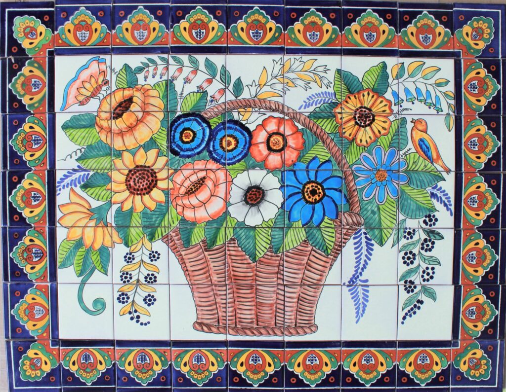 Mexican Talavera Mural Flores 2