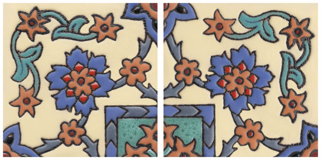 Ceramic High Relief Border Tile Pasadena Corner