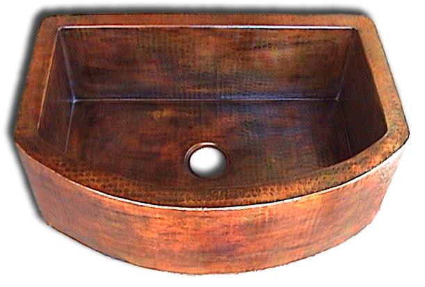 Copper Apron Sink 1 Bowl Half Moon