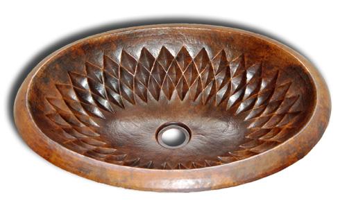 Copper Sink Oval Cornflower