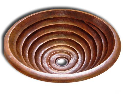 Copper Sink Round Spiral