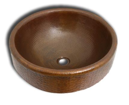 Copper Vessel Sink Round Natural