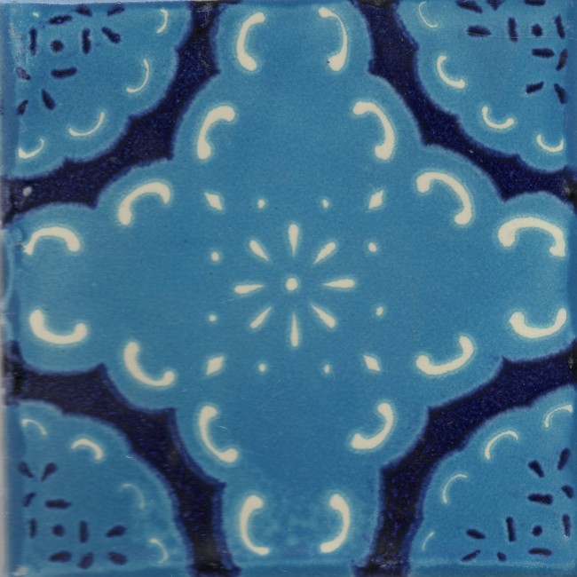 Mexican Talavera Tile Nube Azul