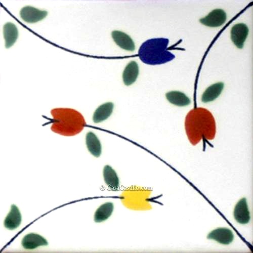 Mexican Talavera Tiles Flowers 7