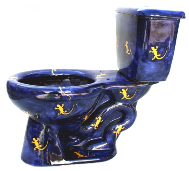 Round Mexican Talavera Toilet Lizards – Casa Castillo