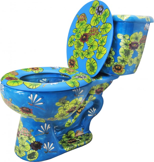 Mexican Talavera Toilet Set Pond