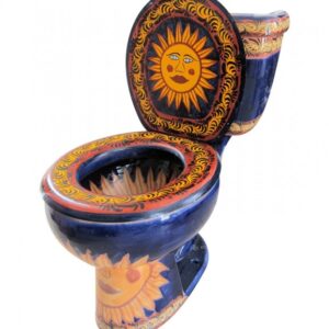 Mexican Talavera Toilet Sol Alegre