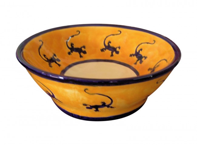 Mexican Talavera Vessel Sink Lagartijas