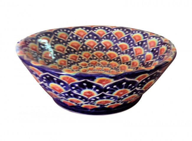 Mexican Talavera Vessel Sink Pavo Azul