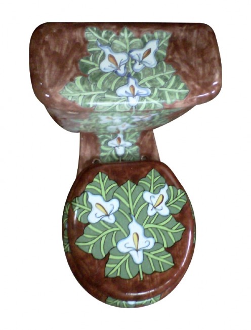 Talavera Toilet Set Lillies