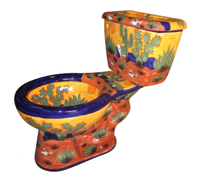 Talavera Toilet Set Rancheros Amarillo