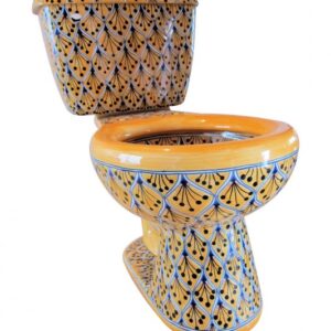 Talavera Toilet Set Pavo Real Amarillo