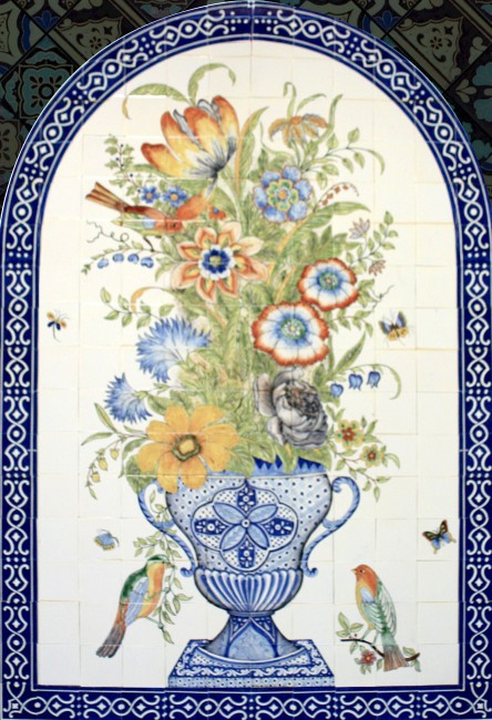 Talavera High Relief Mural Florero 2