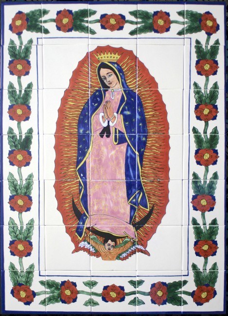 Talavera High Relief Mural Virgen