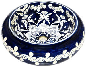 Talavera Round Vessel Sink Donut Puebla