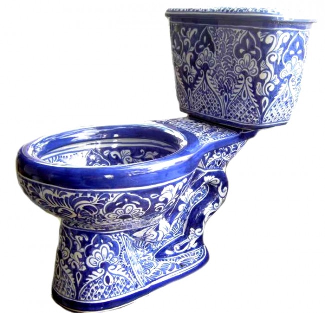 Talavera Toilet Set Acapulco Azul