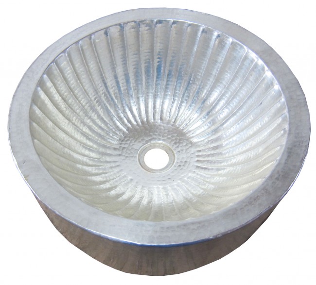 Vessel Sink RoundNickel Grooves