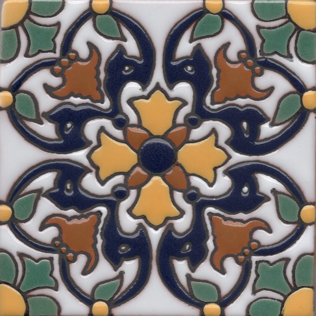 Ceramic High Relief Tile Carnaval Flor