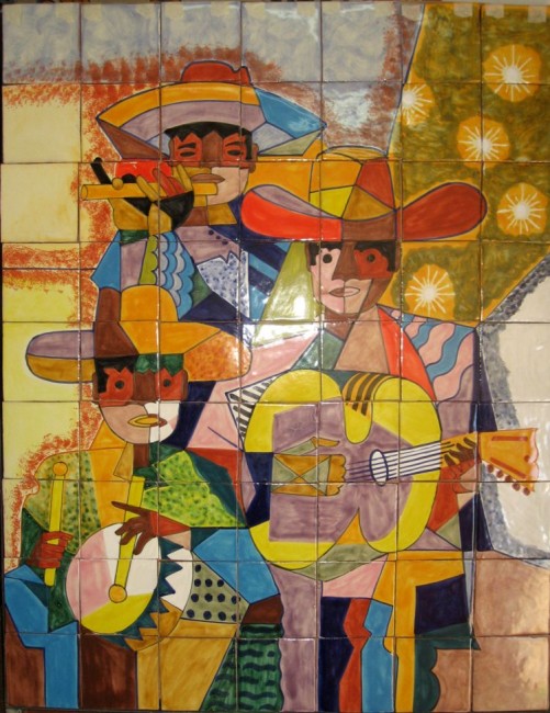 Mexican Talavera Mural Mariachi 1