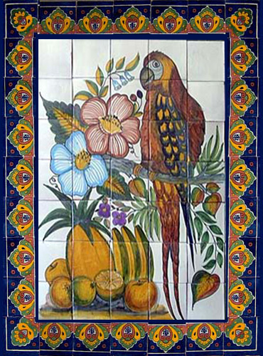 Ceramic Frost Proof Mural Parrot 1