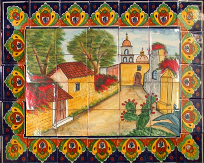 Mexican Talavera Mural Pueblo 1