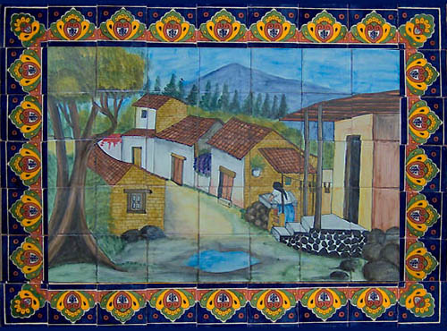 Mexican Talavera Mural Pueblo 4