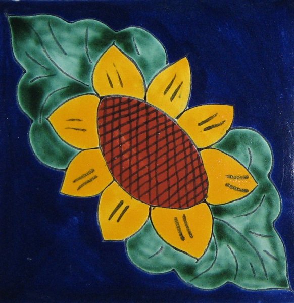 Mexican Talavera Tiles Sunflower 7