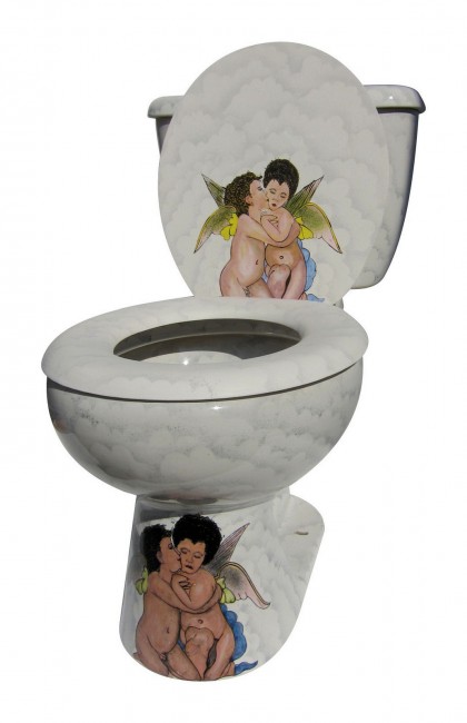 Talavera Toilet Set Angelitos