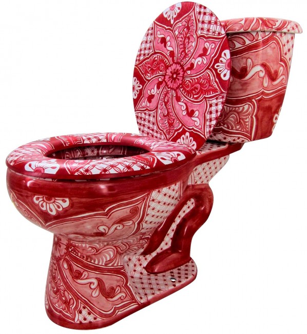 Mexican Talavera Toilet Vallarta Caliente