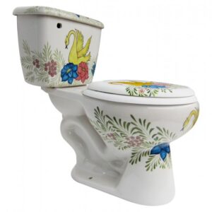 Mexican Talavera Toilet Swan