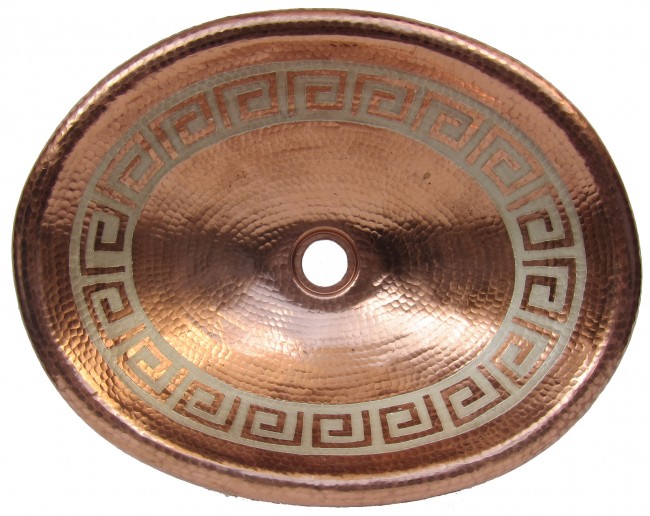 Copper Vessel Sink Oval Silver Greka