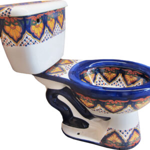 Round Mexican Talavera Toilet Sayula
