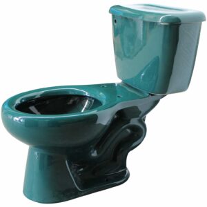 Round Mexican Talavera Toilet Verde Pino