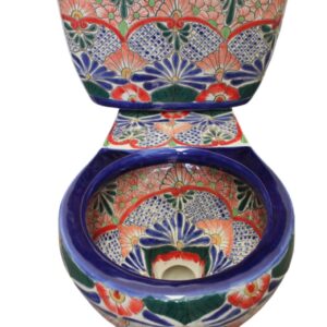 Round Mexican Talavera Toilet San Miguel Verde