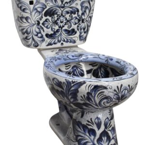 Round Mexican Talavera Toilet Alas de Angel